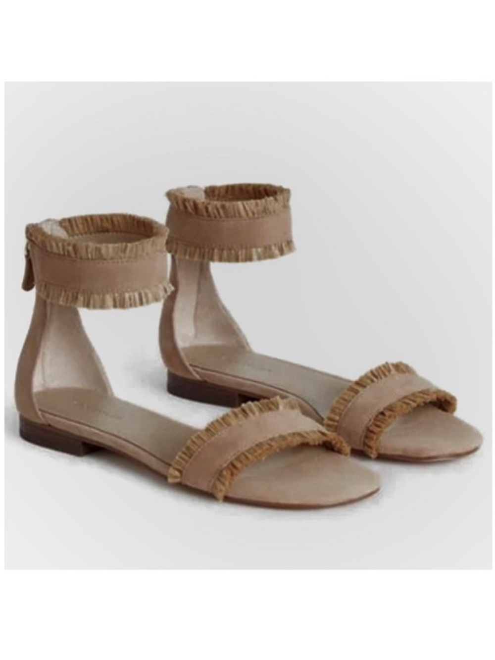 Ann Taylor Fern Raffia Suede Sandals